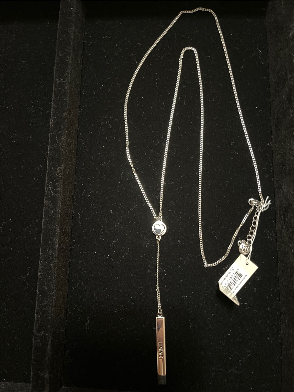 BCBGeneration silver love necklace NWT